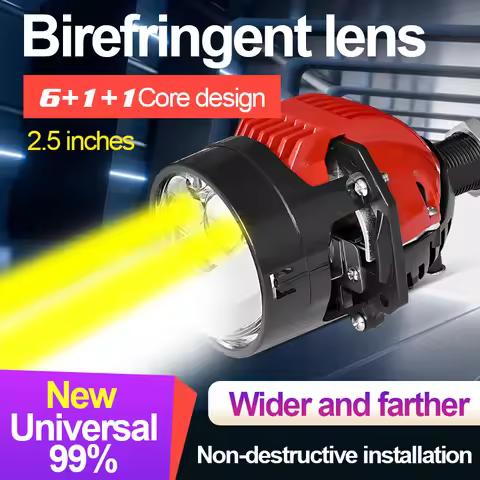 2.5 inch Car Double Direct Bi Laser Led Projector Lenses 12V 104W 23000LM Headlight For H4 H7 9005 9