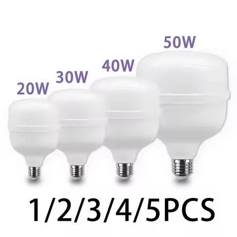 1-5pcs 50W 40W 30W 20W Super Bright LED Bulb Lamps E27 Light Bulb 220V 110V Lampada Living Room Home