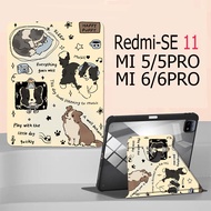 เคสแท็บเล็ต Redmi Pad SE 2023 เคส 11 นิ้ว เคสแท็บเล็ตพลิก ที่ใส่ปากกาในตัว  เคสแผ่น Xiaomi 6 / 6 Proสำหรับ Mipad 5 / 5 Pro นิ้วเคสแท็บเล็ตพับได้หลังโปร่งใสหมุนได้ 360°