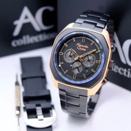 Jam Tangan Alexandre Christie 6666 black rosegold