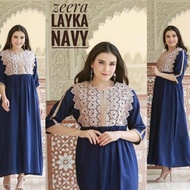 Zeera Layka Gamis Arabian Daster Arab Renda Bordir Maxy Dress Busui