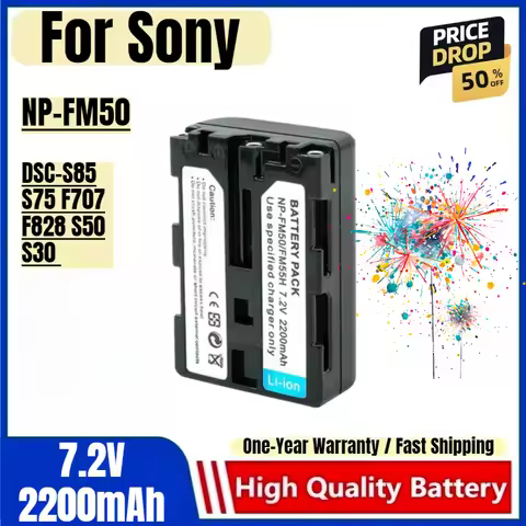 NP-FM50 FM55H Battery 7.2V 2200mAh Rechargeable Batteries and Charger for Sony DSC-S85 S75 F707 F828