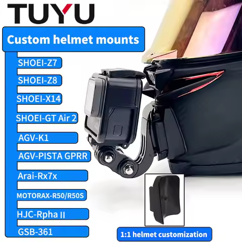 TUYU Premium Customized Motorcycle Helmet Mount for GoPro hero10 Insta360 DJI Camera for SHOEI AGV A