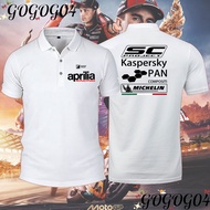 Aprilia Racing Team Polo Baju Tee MotoGP Motorcycle Printed Cotton Polo T-shirt 09