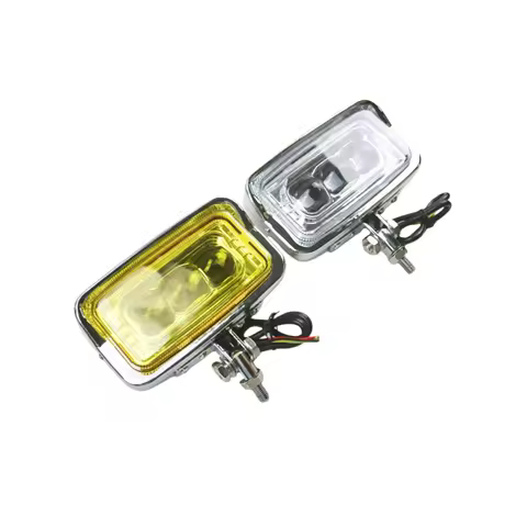 Retro Style Motorcycle Headlamp Rectangle Front Headlight Hi/Lo Beam Universal for Harley Cruiser Bo