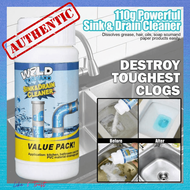 Original Wild Tornado Sink and Drain Cleaner 110g High Efficiency Unclog Drainage Clog Remover Power