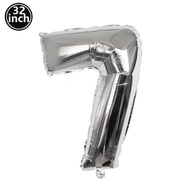 Bong bóng số cỡ lớn nhiều màu 32H 1 2 3 4 5 6 7 8 9 quả bóng sinh nhật chữ số màu đỏ cử nhân hình bó