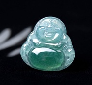 冰種藍水翡翠佛公彌勒佛 | 天然翡翠A貨 | 送禮