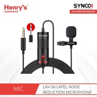 SYNCO LAV-S6 OMNlDIRECTIONAL CONDENSER LAVALIER LAPEL NOISE REDUCTION MICROPHONE - HENRY'S CAMERAS