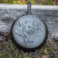 美國LODGE 野生動物系列 美國製鑄鐵露營煎鍋(棕熊)-32cmL10SKWLB