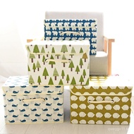 Cotton and linen home foldable storage box 3D Storage Box Clothing Organizer Dustproof Storage Baske