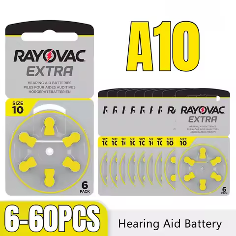 RAYOVAC EXTRA Zinc Air Hearing Aid Battery 6-60 PCS Performance Hearing Aid Batteries A10 10A 10 PR7