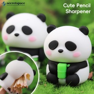 SECRETSPACE Cute Panda Hamburger Pencil Sharpener Kawaii Stationery Silicone Single Hole Manual Penc