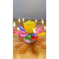 [SG Stock] Rainbow Birthday Music Lotus Candle #Birthday Candle #Birthday Cake #Music #HPBD #Music C