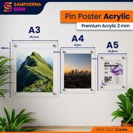 Acrylic Display 2mm A4, A3, A5 Custom Acrylic Wall Frame Cipta Imaji Figure Frame