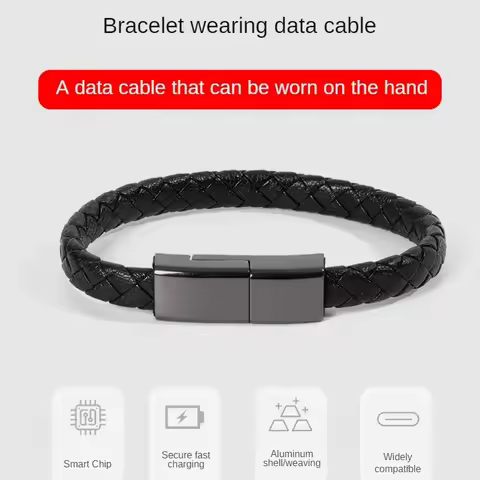 Portable USB Bracelet Charging Cable for Huawei Samsung Micro Type C Data Cable USB C Charger Bracel