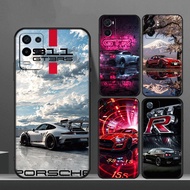 E- 12 Crazy sports car GTR for Realme 8 9 Pro Plus 8S 8i 9i 10 Black TPU silicone phone case