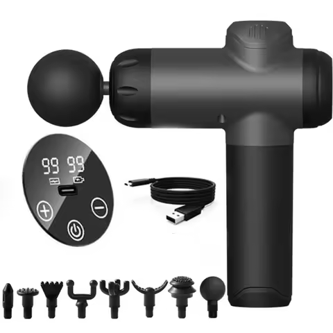 Massage Gun 8 Massage Heads, High-Intensity Vibration Rechargeable Small Massage Gun Powerful Fascia