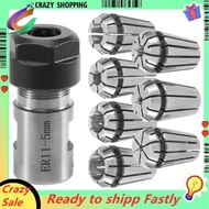 7Pcs ER11 1-7mm Spring Collets with ER11A 5mm Motor Shaft Holder Extension Rod