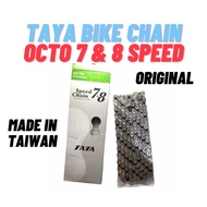 Bicycle Chain Taya Made in Taiwan 1/2 x 3/32 Bike Chain for Mountain Bikes Octo Chain 8 Speed Chain