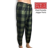 Robi & Peach: Andres Plaid Pranella Jogger Pants for Men| Checkered Flannel Joggers