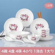 Set Pinggan Hello Kitty/Set Plate Doraemon Ceramic Plate Set Plate