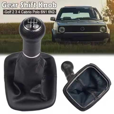 Gear Shift Knob Lever Gaiter Boot Leather Cover For Volkswagen VW Golf 2 3 4 Cabrio Polo 6N1 6N2 Pas