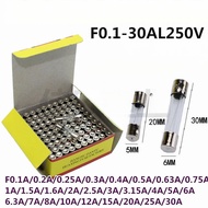 Glass Tube Fuse Tube5*20 6*30Fuse Glass Fusing1A 2A 3A 4A 5A 0.1A-30A