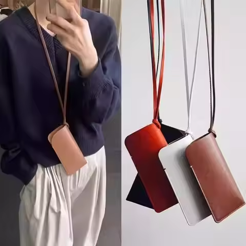 Spot~ Korean Ins Blogger with The Same Fashion Lanyard Glasses Case Portable Neck Glasses Bag Glasse