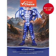 Frost Dragon Costume Set For Kids, 4Pcs Halloween Party Outfit With Wing Tail Mask, Christmas Role P