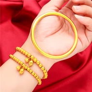 Vietnam Sand Gold Lotus Bracelets 916 Plated Gold Bangle  Women's Fashion Accessories