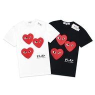 CDG Play Triple Splash Hearts T-Shirt