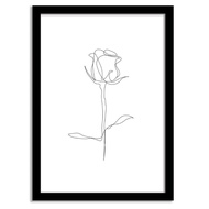 Line Art Framed Wall Art Print - Rose