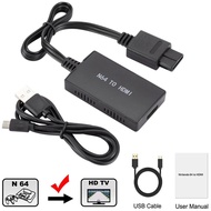 BGGQGG HD N64 To HDMI Converter HD Link Cable For N64/GameCube/SNES Plug and Play 1080P Nintendo 64