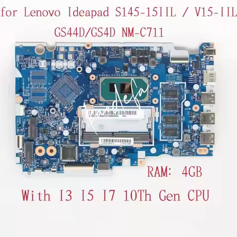NM-C711 Mainboard For Ideapad S145-15IIL V15-IIL Laptop Motherboard With I3 I5 I7 10Th Gen CPU RAM:4