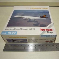 停產絕版型號! 德國herpa 優質飛機模型! Mc Donnell Douglas MD-11F 漢莎航空Lufthansa (1:500)
