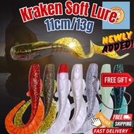【KRAKEN】11cm/13g large curly tail fish lure soft bait Soft plastic Lure Fishing Umpan Casting Gewang