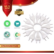 READY STOCK  2 Pin Round Plug Plug Extension Plug Attachable Wire Plug