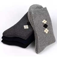 3 PASANG Kaos Kaki Kerja Pria Dewasa / Kaus Kaki Kantoran Motif Polos All Size
