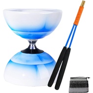 Set Yoyo Diabolo Cina - Mainan Juggling Diabolo Tiga Bearing dengan Kayu Diablo, Tali & Beg Jaring (