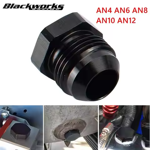 4AN 6AN 8AN 10AN 12AN Aluminum Male Flare Blanking Plug Fitting Hex Cap Connector Lock Hose Fitting 