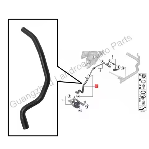11537603077 Engine Radiator Coolant Hose For BMW F20 11-16 116i 118i 120i N13 F30 13-16 316i N13 F35