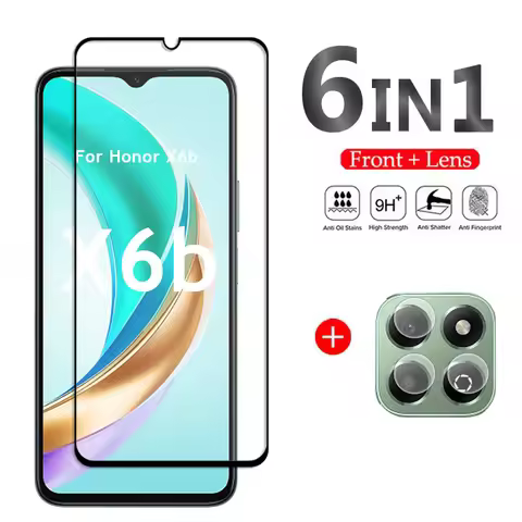 For Honor X6B Glass Honor X6B Tempered Glass Full Cover Phone Screen Protector HD Lens Camera Film H