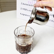 FALLFORBEAUTY Stainless Steel Milk Jug, 2/3/5/7 Oz with Pointed Spout Latte Cream Pitcher, Small Cap