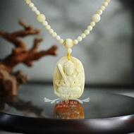 騰彪琥珀 天然氧化高白花蜜 虛空藏菩薩 正規掛牌項鍊 大師親工篆