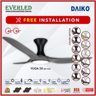 [FREE INSTALLATION] DAIKO *FINEST* Yuga 3X 42"/52" DC Ceiling Fan w/ Philips Tri-Color Dimmable LED
