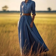 LN1795 Ready Stock Cross-Border 2026 Spring New Style Women's Fashion Long-Sleeved Retro Style Mid-L