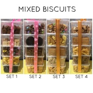 NEW ribbon set 5 in 1 Assorted Biscuits 500ml square tub