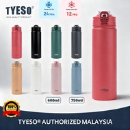 TYESO Vacuum Insulated Vacuum Tumbler Bottle With Handle and Straw Stainless Steel Hot and Cold Flas