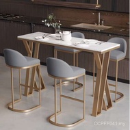Table Chair Milk Tea Shop Bar Marble Bar Long Restaurant Dessert Bar Table High Feet Nordic Cafe IA7